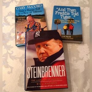 3 Sports Hardcover Baseball & Golf Books